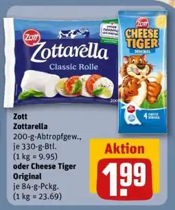 REWE Zott Zottarella oder Cheese Tiger Original Angebot