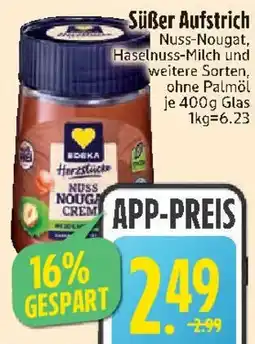 Edeka Süßer Aufstrich Nuss-Nougat Angebot