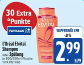 Edeka L'Oréal Elvital Shampoo oder Spülung Angebot