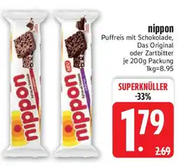 Edeka nippon Puffreis mit Schokolade, Das Original oder Zartbitter Angebot