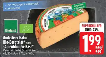 Edeka Bioland Andechser Natur Bio-Bergtaler oder -Alpenblumen-Käse Angebot