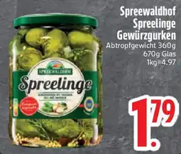 Edeka Spreewaldhof Spreelinge Gewürzgurken Angebot