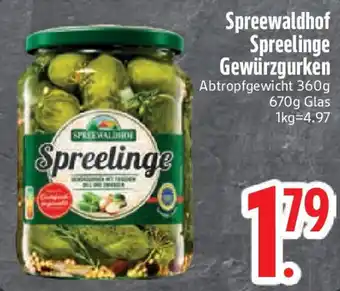 Edeka Spreewaldhof Spreelinge Gewürzgurken Angebot