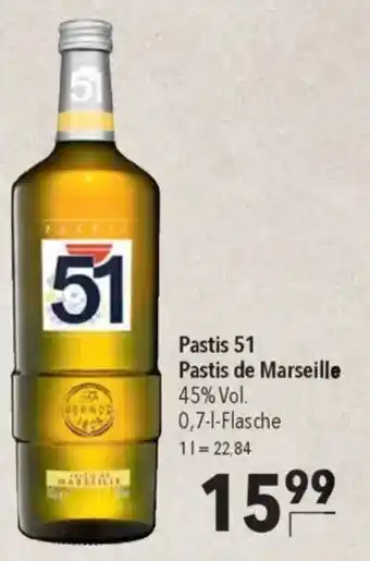 CITTI Markt Pastis 51 Pastis de Marseille 45% Vol. Angebot
