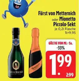 Edeka Fürst von Metternich oder Mionetto Piccolo-Sekt Angebot