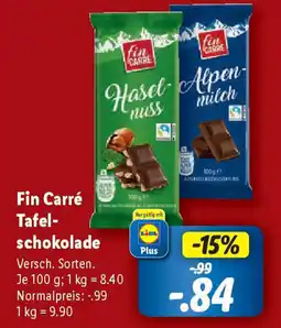 Lidl Fin Carré Tafel- schokolade Angebot