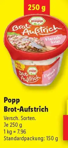 Lidl popp Brot-Aufstrich Angebot
