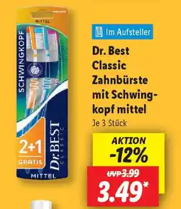 Lidl Dr. Best Classic Zahnbürste mit Schwing- kopf mittel Angebot