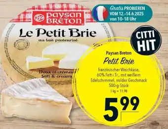 CITTI Markt Paysan Breton Petit Brie Angebot