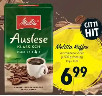 CITTI Markt Melitta Kaffee Angebot