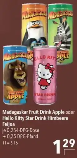 CITTI Markt Madagaskar Fruit Drink Apple oder Hello Kitty Star Drink Himbeere Feijoa Angebot