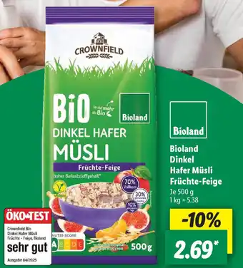 Lidl Bioland Dinkel Hafer Müsli Früchte-Feige Angebot