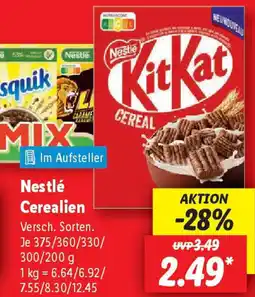 Lidl Nestlé Cerealien Angebot