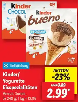 Lidl Kinder/ Yogurette Eisspezialitäten Angebot