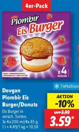Lidl Dovgan Plombir Eis Burger/Donuts Angebot