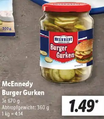 Lidl McEnnedy Burger Gurken Angebot