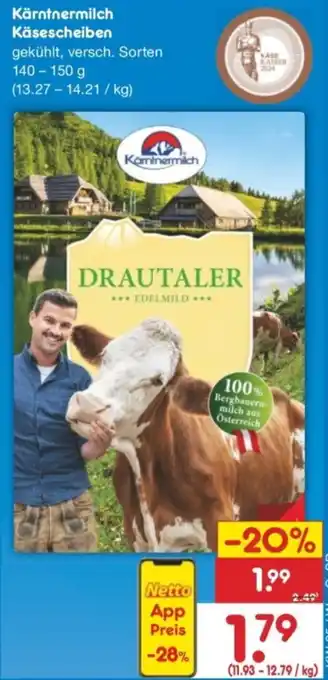 Netto Marken-Discount Kärntnermilch Käsescheiben Angebot
