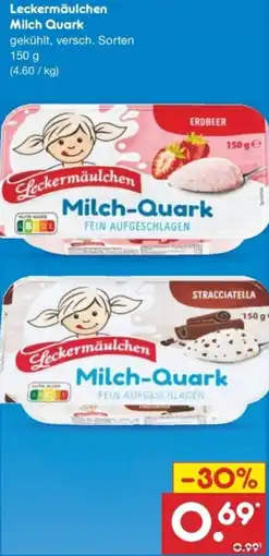 Netto Marken-Discount Leckermäulchen Milch Quark Angebot