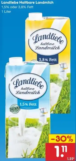 Netto Marken-Discount Landliebe Haltbare Landmilch Angebot