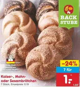 Netto Marken-Discount Kaiser-, Mohn- oder Sesambrötchen Angebot