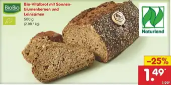 Netto Marken-Discount Bio-Vitalbrot mit Sonnenblumenkernen und Leinsamen Angebot