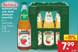 Netto Marken-Discount Belsina Apfelsaft klar oder Apfeldirektsaft naturtrüb Angebot