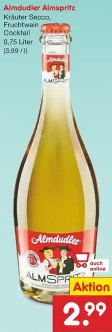 Netto Marken-Discount Almdudler Almspritz Angebot