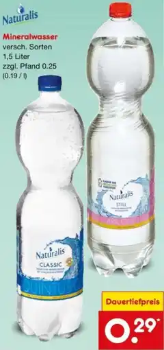 Netto Marken-Discount Naturalis Mineralwasser Angebot