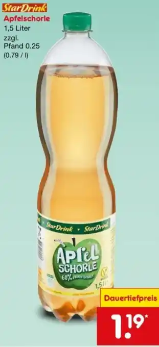 Netto Marken-Discount StarDrink Apfelschorle Angebot