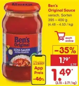 Netto Marken-Discount Ben's Original Sauce Angebot