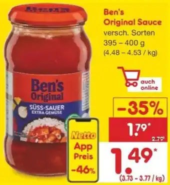 Netto Marken-Discount Ben's Original Sauce Angebot