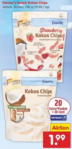 Netto Marken-Discount Farmer's Snack Kokos Chips Angebot