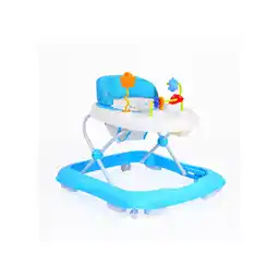 Netto Marken-Discount Lauflernwagen, Laufhilfe Eko höhenverstellbar, gepolsteter Sitz und Spielcenter blau Angebot