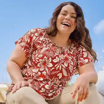 NKD Damen-Bluse mit All-Over-Print, große Größen Angebot