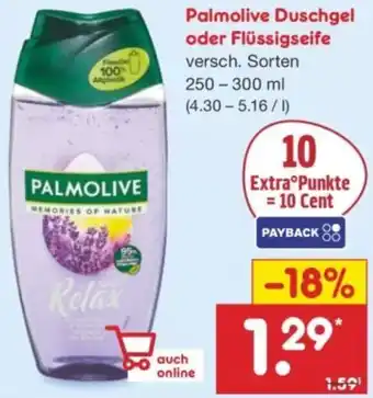 Netto Marken-Discount Palmolive Duschgel oder Flüssigseife Angebot