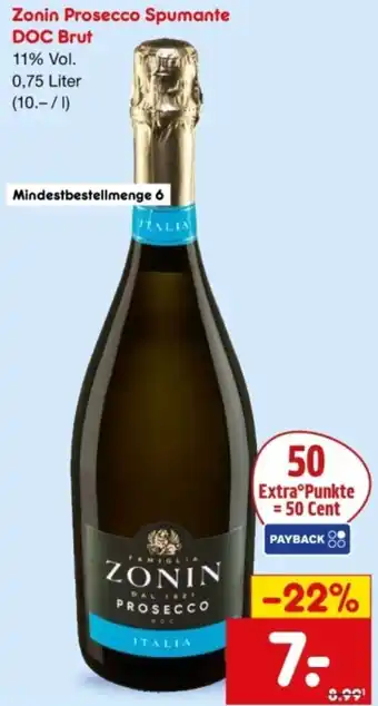 Netto Marken-Discount Zonin Prosecco Spumante DOC Brut Angebot