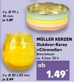 Kaufland MÜLLER KERZEN Outdoor-Kerze Citronella Angebot