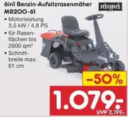 Netto Marken-Discount Scheppach 6in1 Benzin-Aufsitzrasenmäher MR200-61 Angebot