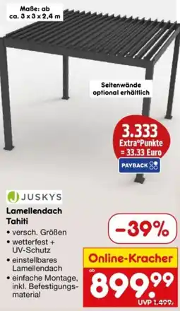 Netto Marken-Discount JUSKYS Lamellendach Tahiti Angebot