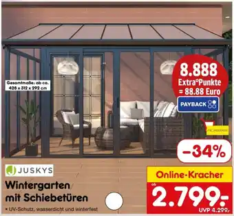Netto Marken-Discount JUSKYS Wintergarten mit Schiebetüren Angebot