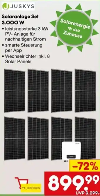 Netto Marken-Discount JUSKYS Solaranlage Set 3.000 W Angebot