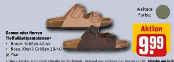 REWE Damen oder Herren Tieffußbettpantoletten Angebot