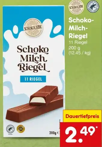 Netto Marken-Discount SCHOKOLIEBE Schoko Milch Riegel Angebot