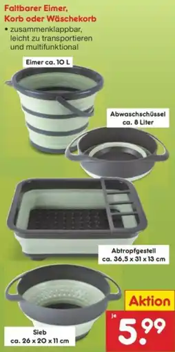 Netto Marken-Discount Faltbarer Eimer, Korb oder Wäschekorb Angebot