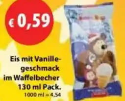 Mix Markt Eis mit Vanillegeschmack im Waffelbecher Angebot