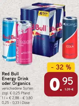 Dornseifer Red Bull Energy Drink oder Organics Angebot