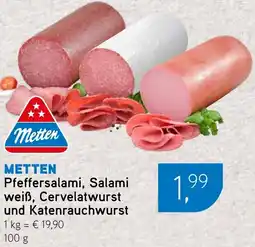 Dornseifer METTEN Pfeffersalami, Salami weiß, Cervelatwurst und Katenrauchwurst Angebot