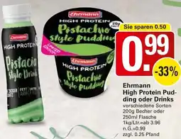 WEZ Ehrmann High Protein Pudding oder Drinks Angebot