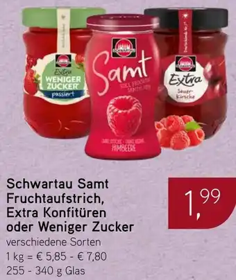 Dornseifer Schwartau Samt Fruchtaufstrich, Extra Konfitüren oder Weniger Zucker Angebot