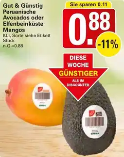 WEZ Gut & Günstig Peruanische Avocados oder Elfenbeinküste Mangos Angebot